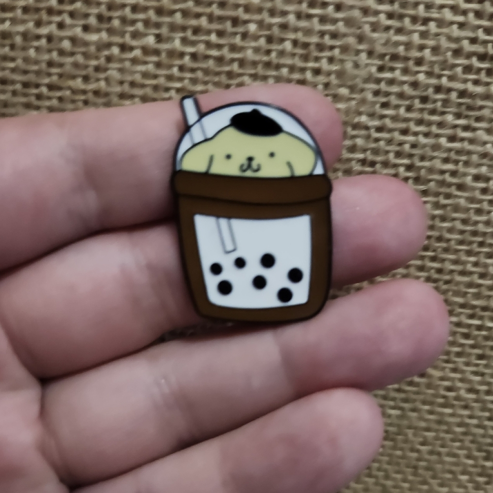 Sanrio Brown and Black Boba Tea Brooch